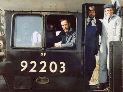 Prince Michael on the footplate with George Shields and Pat goodfellow